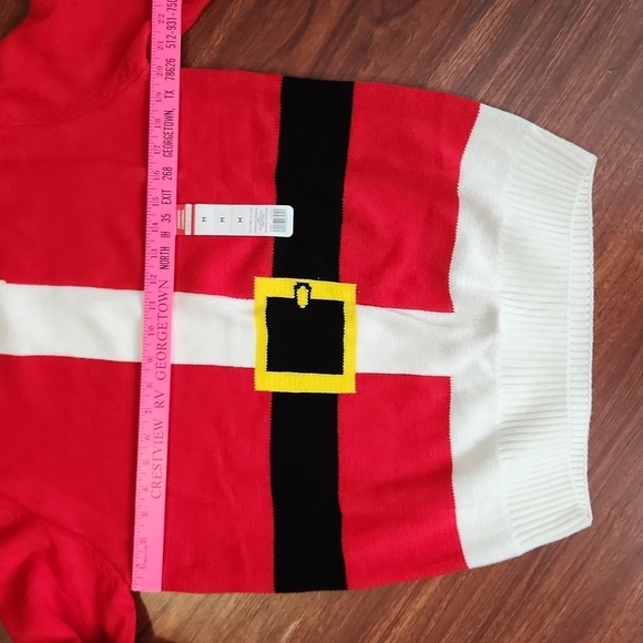 Ugly Christmas Sweater Santa Medium Red White - Picture 5 of 10